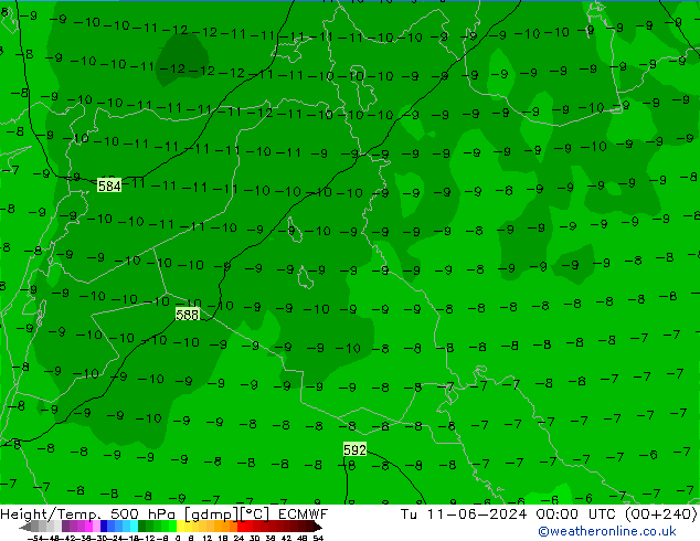 Z500/Rain (+SLP)/Z850 ECMWF mar 11.06.2024 00 UTC