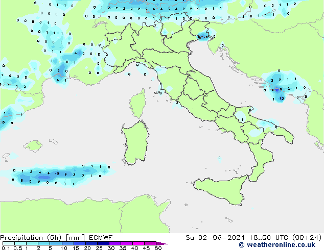 Z500/Rain (+SLP)/Z850 ECMWF Su 02.06.2024 00 UTC