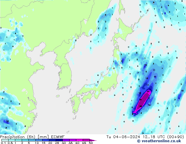 Z500/Regen(+SLP)/Z850 ECMWF di 04.06.2024 18 UTC