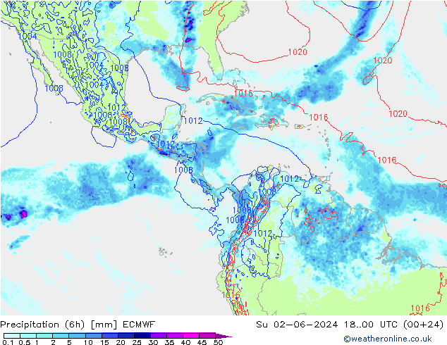 Z500/Rain (+SLP)/Z850 ECMWF dim 02.06.2024 00 UTC