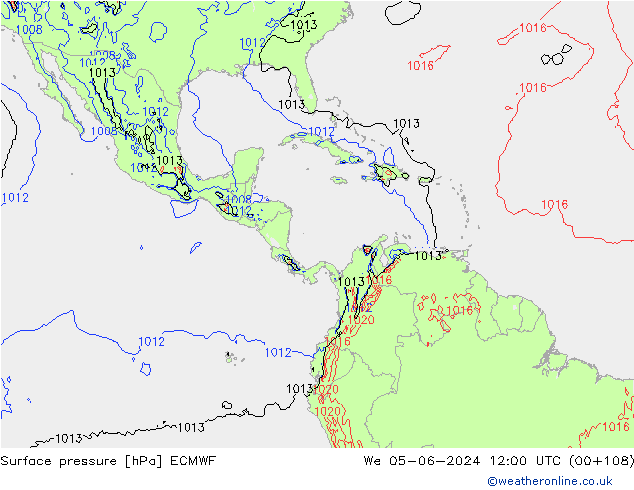 Surface pressure ECMWF We 05.06.2024 12 UTC