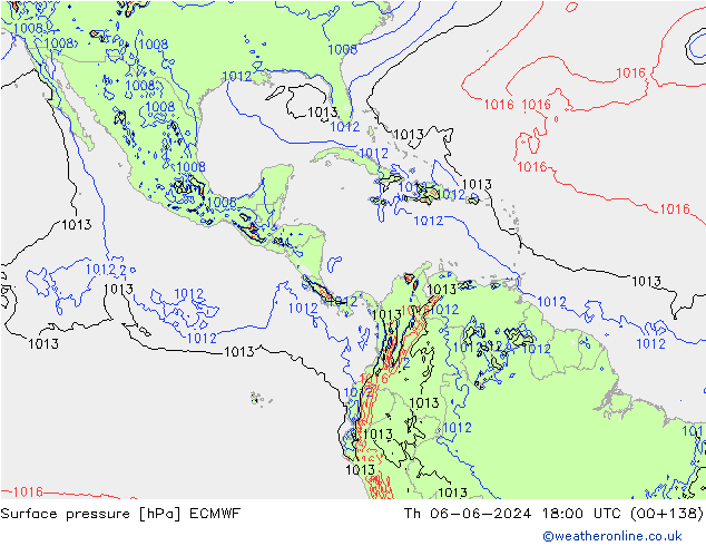 приземное давление ECMWF чт 06.06.2024 18 UTC