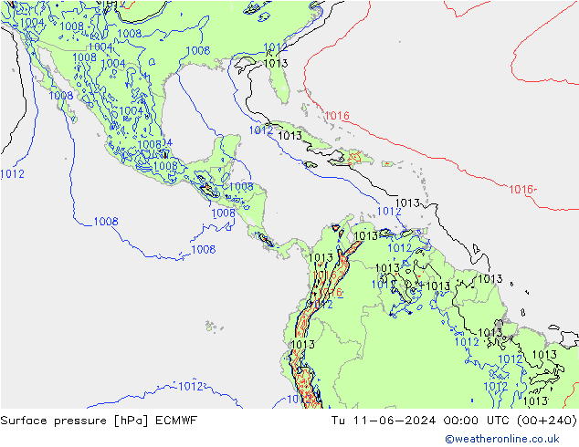 pression de l'air ECMWF mar 11.06.2024 00 UTC