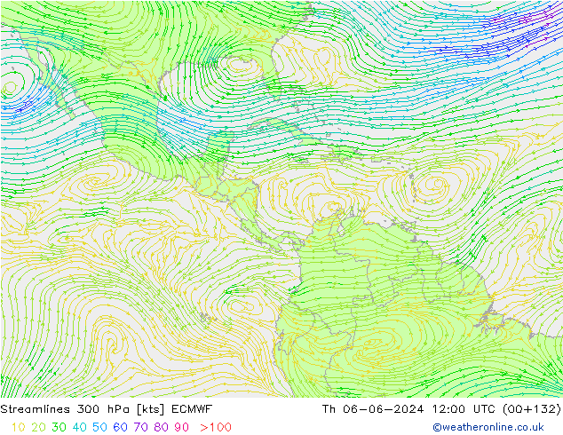 Rüzgar 300 hPa ECMWF Per 06.06.2024 12 UTC