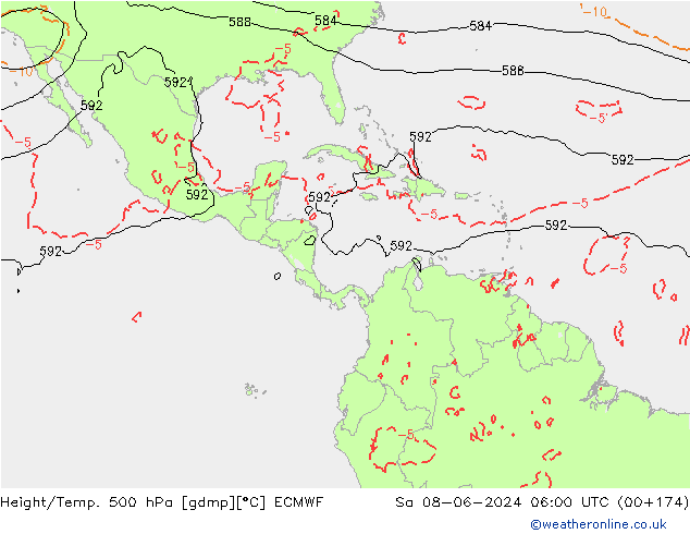 Z500/Rain (+SLP)/Z850 ECMWF Sa 08.06.2024 06 UTC