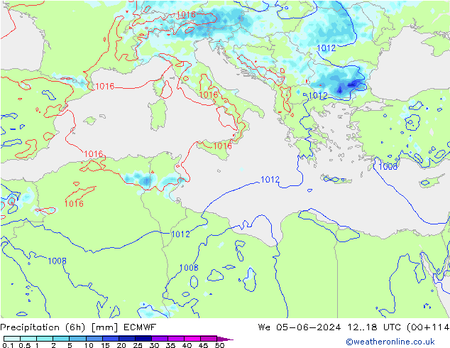 Z500/Rain (+SLP)/Z850 ECMWF We 05.06.2024 18 UTC