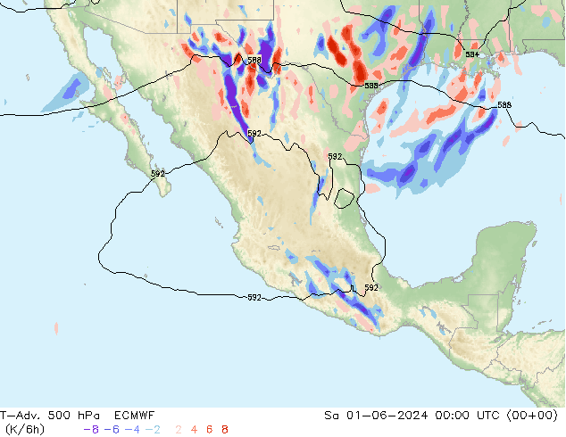 T-Adv. 500 hPa ECMWF Sa 01.06.2024 00 UTC