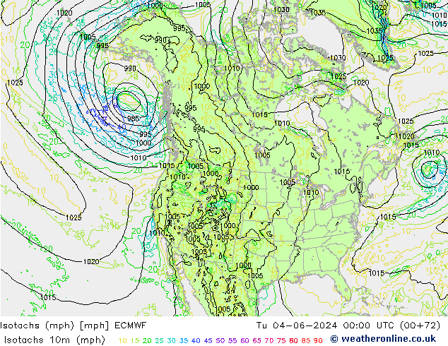 Izotacha (mph) ECMWF wto. 04.06.2024 00 UTC