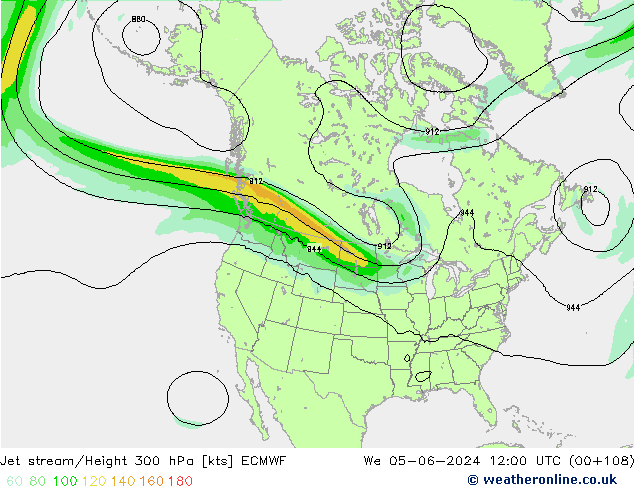 Jet Akımları ECMWF Çar 05.06.2024 12 UTC