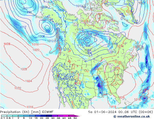 Z500/Rain (+SLP)/Z850 ECMWF So 01.06.2024 06 UTC