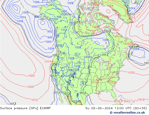 ciśnienie ECMWF nie. 02.06.2024 12 UTC