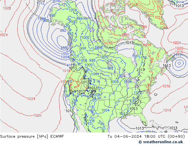 Pressione al suolo ECMWF mar 04.06.2024 18 UTC