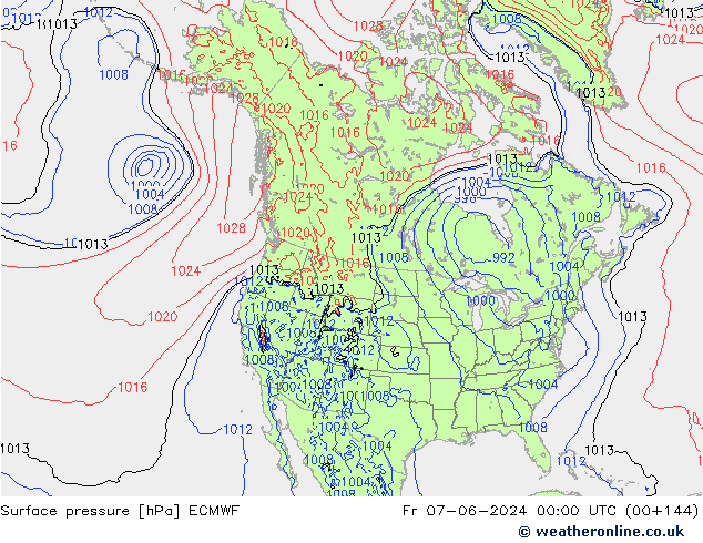 pression de l'air ECMWF ven 07.06.2024 00 UTC