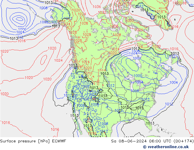 Yer basıncı ECMWF Cts 08.06.2024 06 UTC