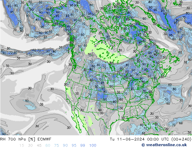 700 hPa Nispi Nem ECMWF Sa 11.06.2024 00 UTC