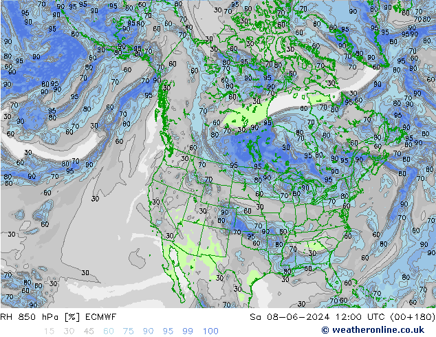 RH 850 hPa ECMWF So 08.06.2024 12 UTC