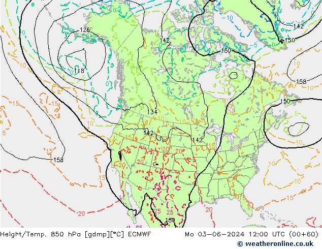 Z500/Rain (+SLP)/Z850 ECMWF lun 03.06.2024 12 UTC