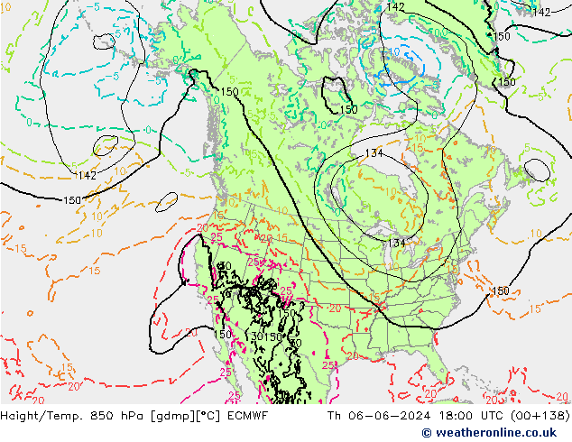 Z500/Yağmur (+YB)/Z850 ECMWF Per 06.06.2024 18 UTC