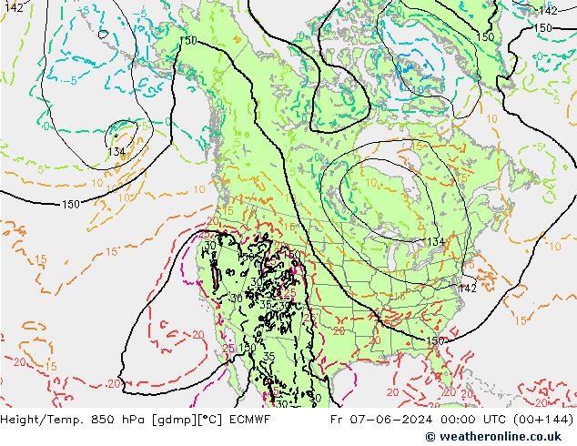 Z500/Rain (+SLP)/Z850 ECMWF пт 07.06.2024 00 UTC