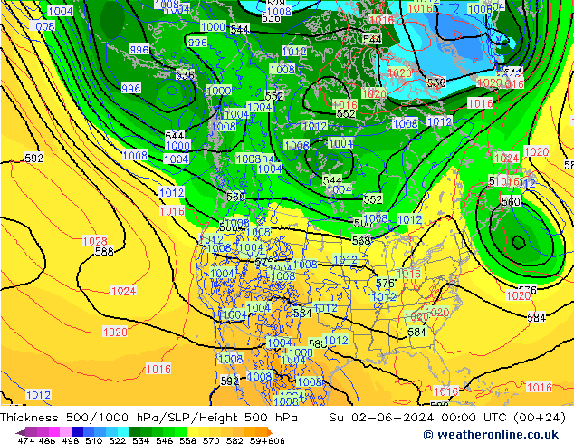 Thck 500-1000hPa ECMWF Su 02.06.2024 00 UTC