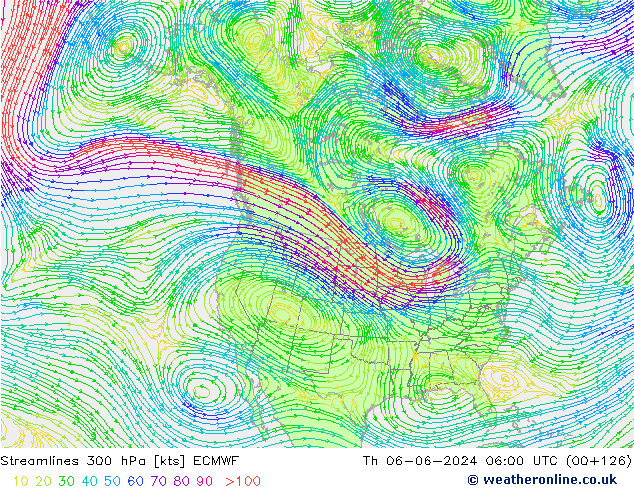 ветер 300 гПа ECMWF чт 06.06.2024 06 UTC