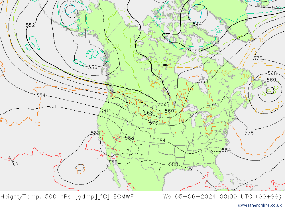 Geop./Temp. 500 hPa ECMWF mié 05.06.2024 00 UTC