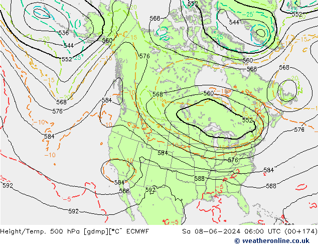 Z500/Rain (+SLP)/Z850 ECMWF So 08.06.2024 06 UTC