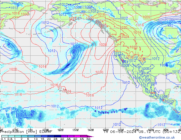 Srážky ECMWF Čt 06.06.2024 12 UTC