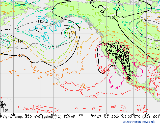 Z500/Rain (+SLP)/Z850 ECMWF пт 07.06.2024 06 UTC