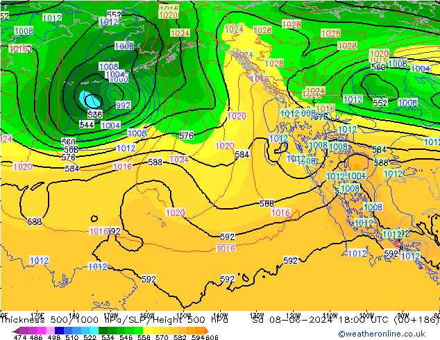 Thck 500-1000hPa ECMWF Sa 08.06.2024 18 UTC