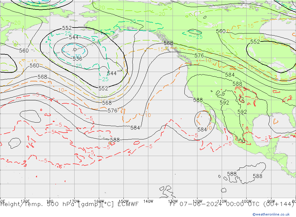 Z500/Rain (+SLP)/Z850 ECMWF Fr 07.06.2024 00 UTC