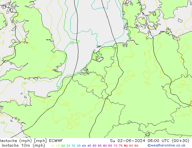 Izotacha (mph) ECMWF nie. 02.06.2024 06 UTC