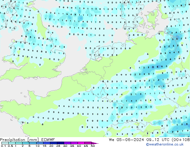 Precipitation ECMWF We 05.06.2024 12 UTC