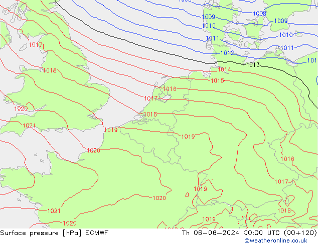 Bodendruck ECMWF Do 06.06.2024 00 UTC