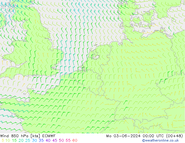 Vent 850 hPa ECMWF lun 03.06.2024 00 UTC