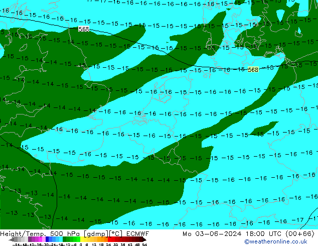 Z500/Rain (+SLP)/Z850 ECMWF Mo 03.06.2024 18 UTC