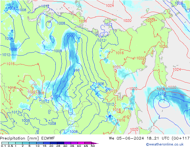 Précipitation ECMWF mer 05.06.2024 21 UTC