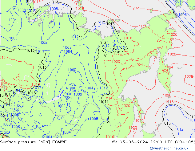 приземное давление ECMWF ср 05.06.2024 12 UTC