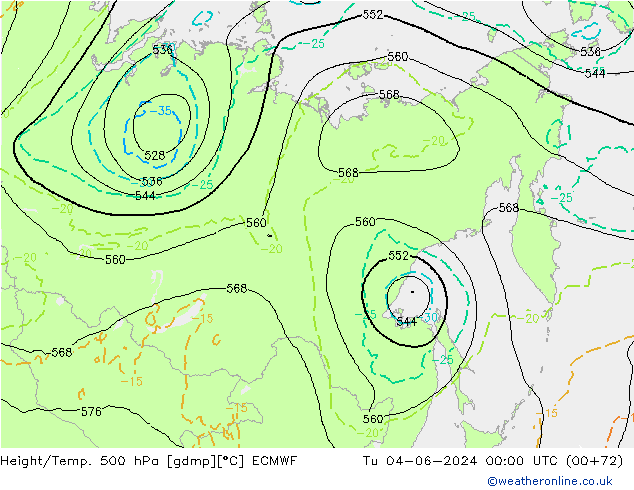 Z500/Rain (+SLP)/Z850 ECMWF Ter 04.06.2024 00 UTC