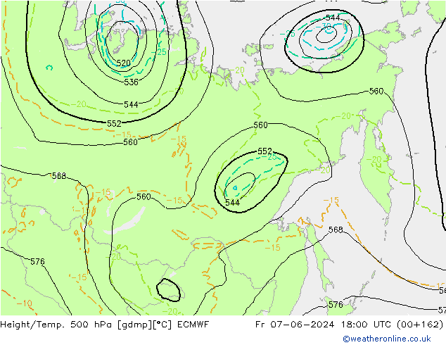 Z500/Rain (+SLP)/Z850 ECMWF ��� 07.06.2024 18 UTC