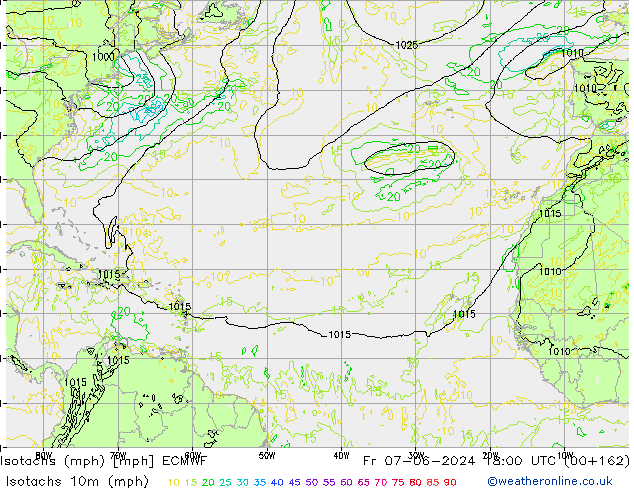 Isotachs (mph) ECMWF Fr 07.06.2024 18 UTC