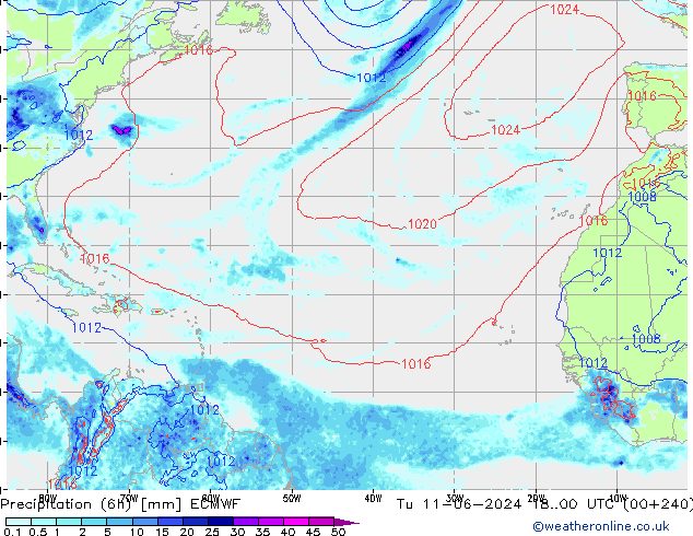 Z500/Rain (+SLP)/Z850 ECMWF Tu 11.06.2024 00 UTC
