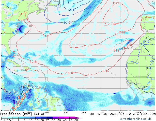 Précipitation ECMWF lun 10.06.2024 12 UTC