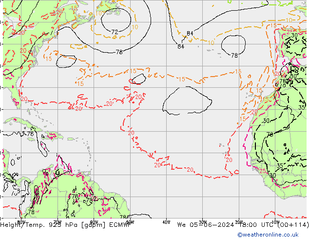 Yükseklik/Sıc. 925 hPa ECMWF Çar 05.06.2024 18 UTC