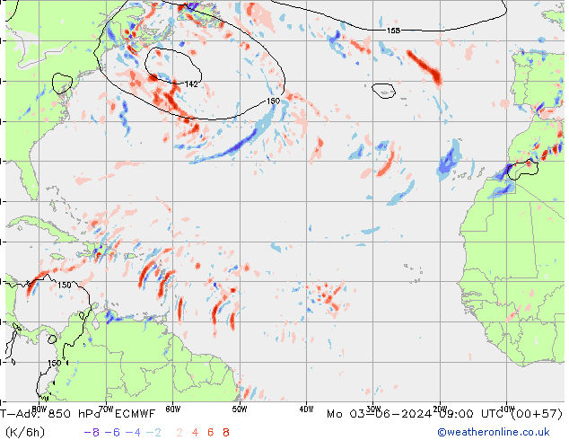 T-Adv. 850 hPa ECMWF Po 03.06.2024 09 UTC