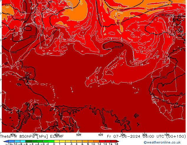 Theta-W 850hPa ECMWF ven 07.06.2024 06 UTC