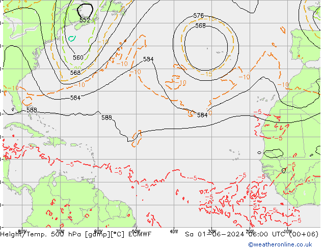 Z500/Rain (+SLP)/Z850 ECMWF Sáb 01.06.2024 06 UTC