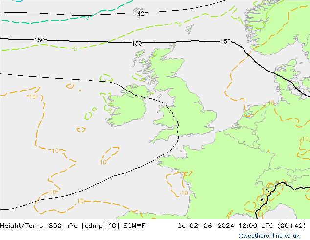 Z500/Regen(+SLP)/Z850 ECMWF zo 02.06.2024 18 UTC