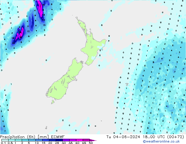 Z500/Rain (+SLP)/Z850 ECMWF Út 04.06.2024 00 UTC