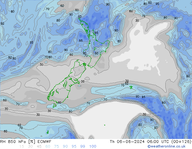 RH 850 hPa ECMWF Do 06.06.2024 06 UTC